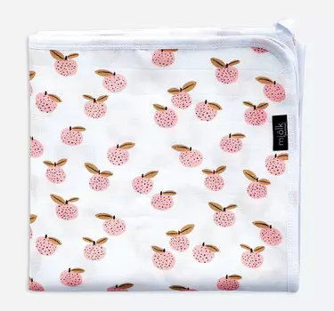 Одеяло Mjolk Муслиновое лёгкое Персики/Леопард 110х110