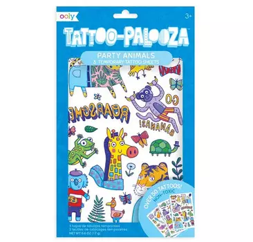Ooly Переводные татуировки Вечеринка животных
