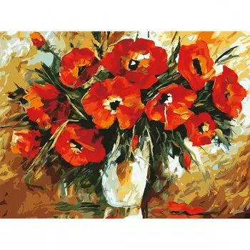 Остров Сокровищ Картина по номерам Алые маки 40х50 см