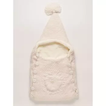 Папитто Демисезонный конверт Цветок вязаный на пуговицах