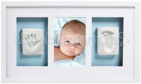 Pearhead Деревянная рамочка для фотографий тройная (слепок)