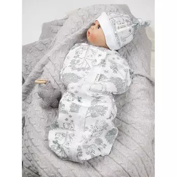 Пеленка AmaroBaby кокон фигурный на молнии с шапочкой Curly Лесная сказка