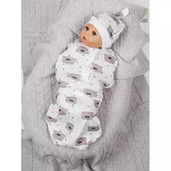 Пеленка AmaroBaby кокон на молнии с шапочкой Curly Коалы