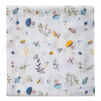 Пеленка Baby Nice (ОТК) муслиновая Грибочки 120х120