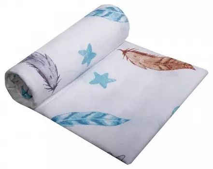 Пеленка BamBola Пёрышки 100х135 см