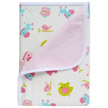 Пеленка Bamboola двухсторонняя Слоны-бублики, птички и лошадки 50х70 см