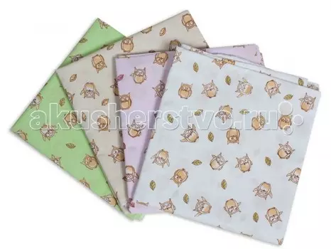 Пеленка Чудо-чадо для новорожденных ситцевая Дочке Совушки 4 шт.