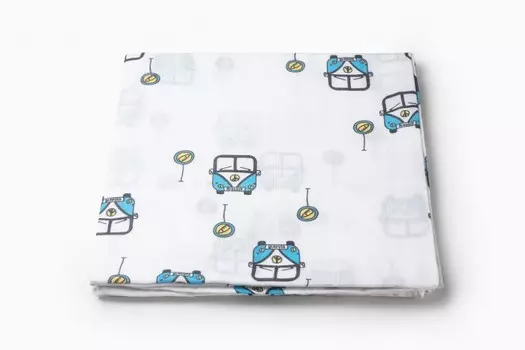 Пеленка Firstday Муслиновая Фургончики 120х120 см