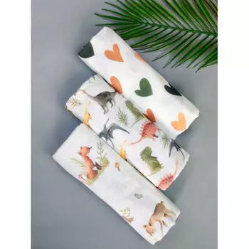 Пеленка MamSis муслиновая Dino 3 шт.