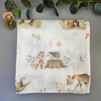 Пеленка MamSis муслиновая Оленята