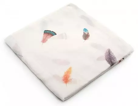 Пеленка MamSis Перья 120х120 см