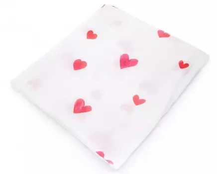Пеленка MamSis Сердечки 120х120 см