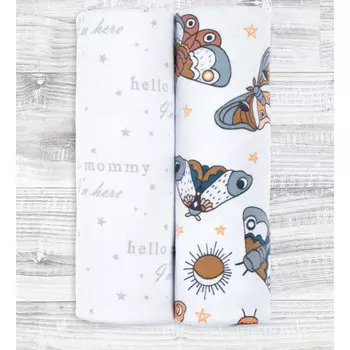 Пеленка Mjolk Бабочки/Hello Mommy 80х80 см 2 шт.