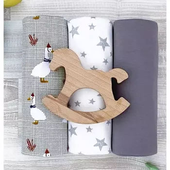 Пеленка Mjolk Гуси/Fog/Звёзды 80х80 см 3 шт.