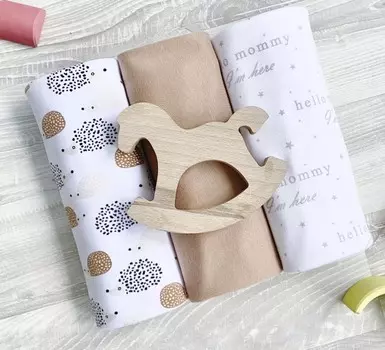 Пеленка Mjolk Ёжики/Hello Mommy/Camel 80х80 см 3 шт.