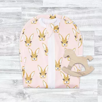 Пеленка Mjolk кокон для девочки Зайчики