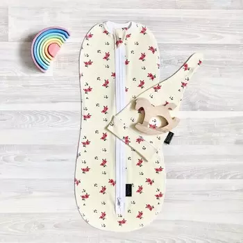 Пеленка Mjolk кокон и шапочка Цветочки