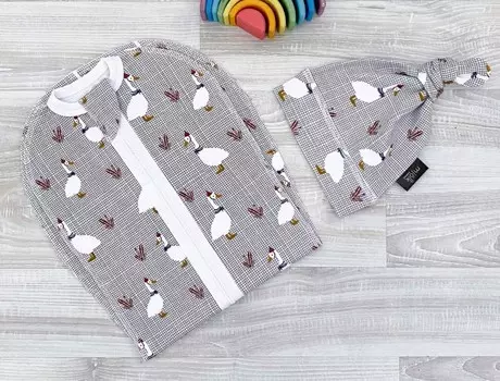 Пеленка Mjolk кокон и шапочка Гуси