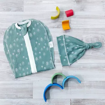 Пеленка Mjolk кокон и шапочка Ёлочки