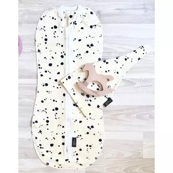 Пеленка Mjolk кокон и шапочка Кляксы