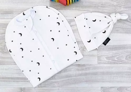 Пеленка Mjolk кокон и шапочка Ночное небо