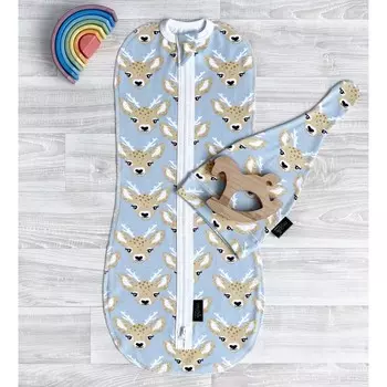 Пеленка Mjolk Кокон и шапочка Оленята