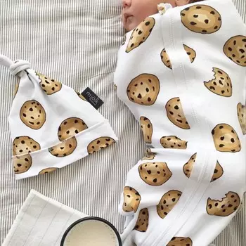 Пеленка Mjolk кокон и шапочка Печенье