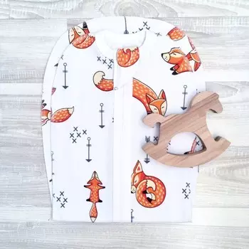 Пеленка Mjolk кокон на молнии Лисички