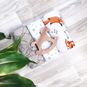 Пеленка Mjolk Лисички/Palm Tree/Звёзды 120х85 см 3 шт.