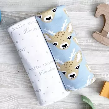 Пеленка Mjolk Оленята/Hello Mommy 80х80 2 шт.