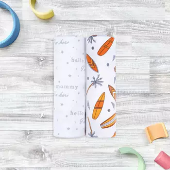 Пеленка Mjolk Сёрфы/Hello Mommy 120х85 2 шт.