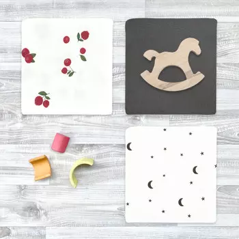 Пеленка Mjolk трикотажная Брусника/Steel Grey/Ночное Небо 80х80 3 шт.