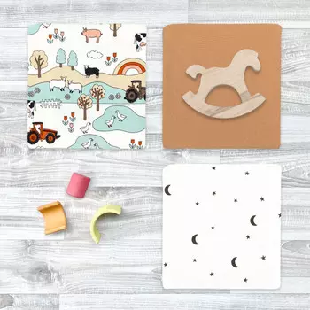 Пеленка Mjolk трикотажная Ферма/Camel/Ночное Небо 120х85 3 шт.