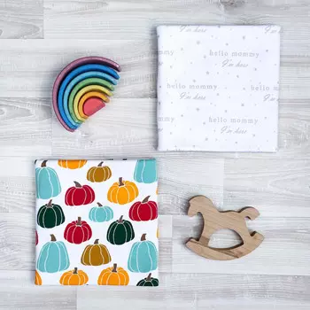 Пеленка Mjolk Тыквы/Hello Mommy 120х85 2 шт.