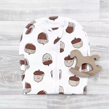 Пеленка Mjolk Утепленный кокон на молнии Желуди