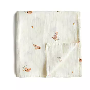 Пеленка Mushie муслиновая Flowers 120х120