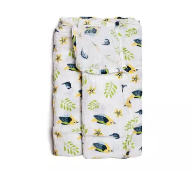 Пеленка Olant Baby муслиновая Синички 120х120