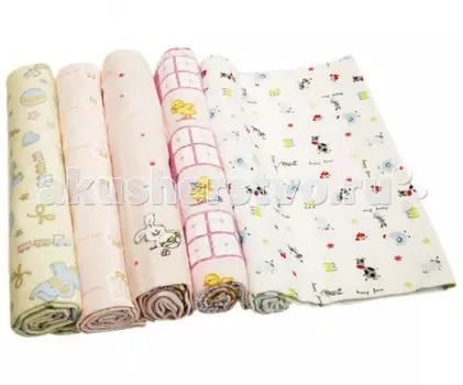 Пеленка Папитто фланелевая 120х75 5 шт.