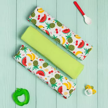 Пеленка Vikalex Трикотажная Фрукты 120х90 3 шт.