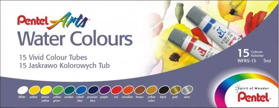 Pentel Акварель Water Colours 15 цветов