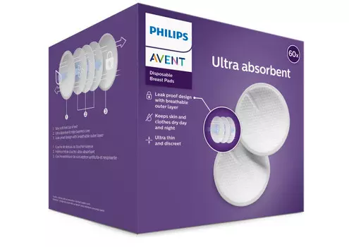 Philips Avent Одноразовые вкладыши для бюстгальтера, 60 шт. SCF254/61