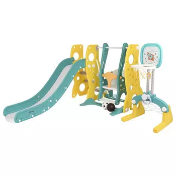 Pituso Горка-комплекс Шаттл с качелями, баскетбольным кольцом и футбольными воротами