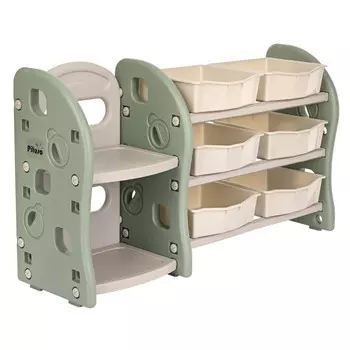 Pituso Стеллаж для игрушек с ящиками и приставкой 116x66x34 см