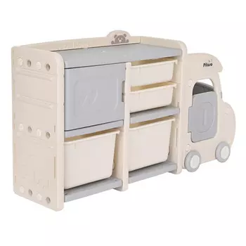 Pituso Стеллаж для игрушек с ящиками Машинка 121x69x36 см