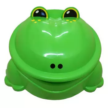 Пластик Песочница Лягушка с крышкой 94х84х39 см
