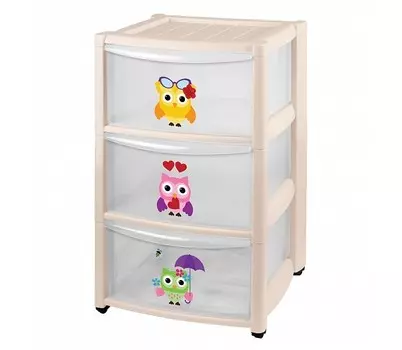 Пластишка Комод детский на колесах 3 ящика