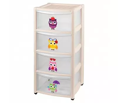 Пластишка Комод детский на колесах 4 ящика