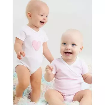 Playtoday Боди короткий рукав для девочек Sweet Heart 2 шт.