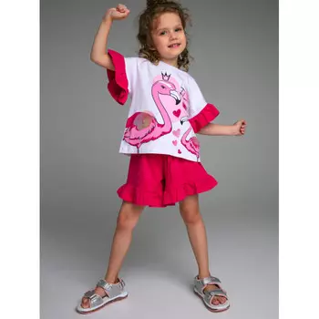 Playtoday Комплект для девочек Flamingo kids girls (футболка, шорты) 12322129