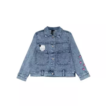 Playtoday Куртка текстильная джинсовая для девочки Funny cats 12322082